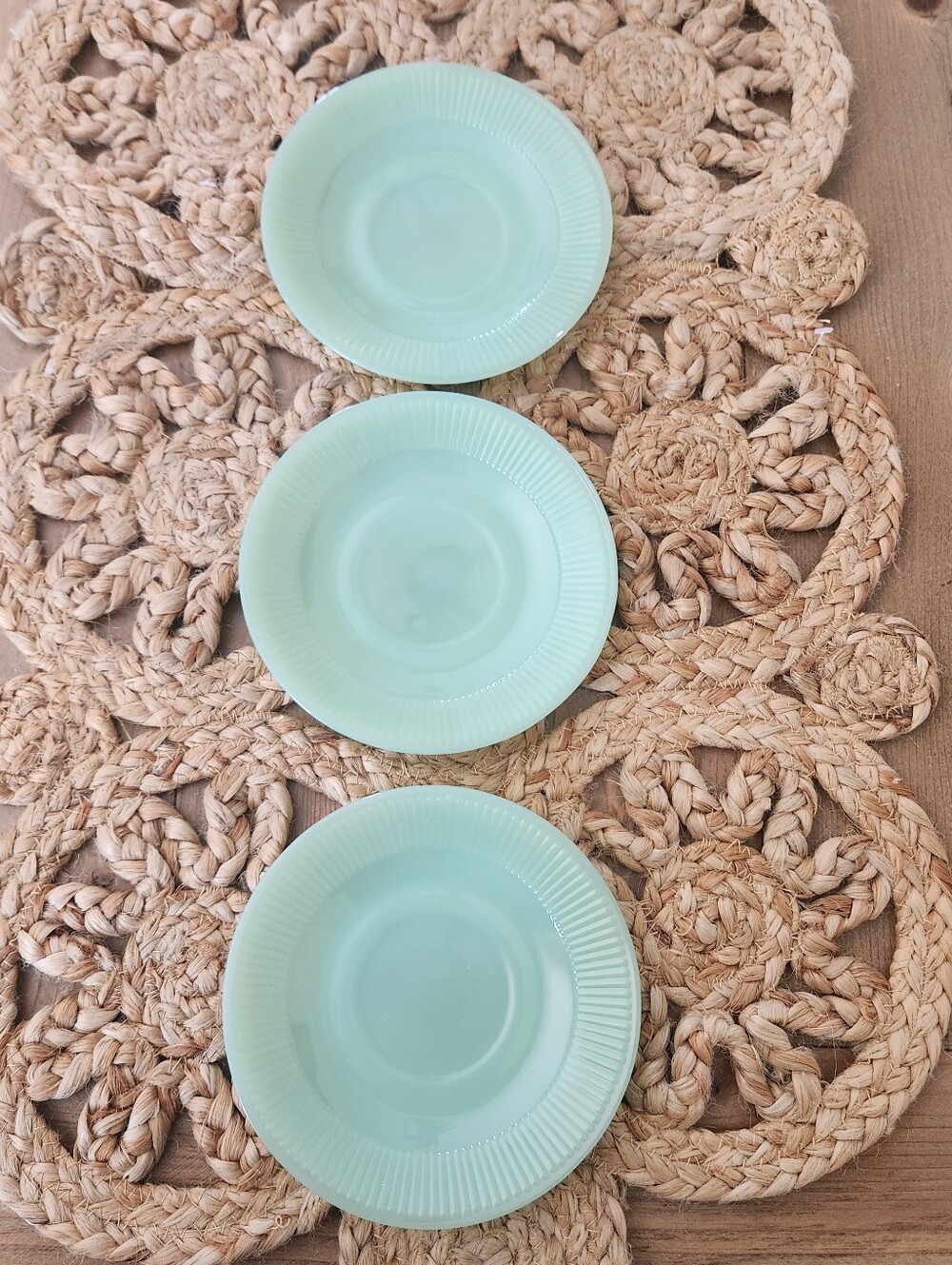 Jadeite Ceramic Dessert Plates - Set of 3